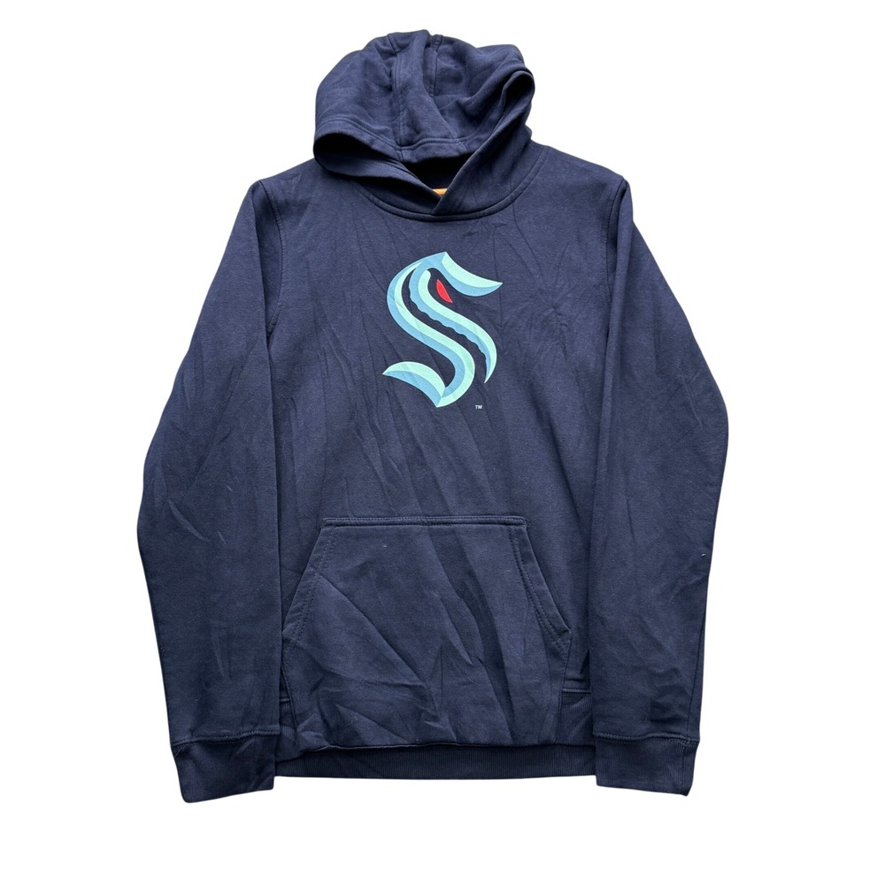 Outerstuff Seattle Kraken NHL Hoodie Boys XL Navy Blue Long Sleeve Fleece Logo